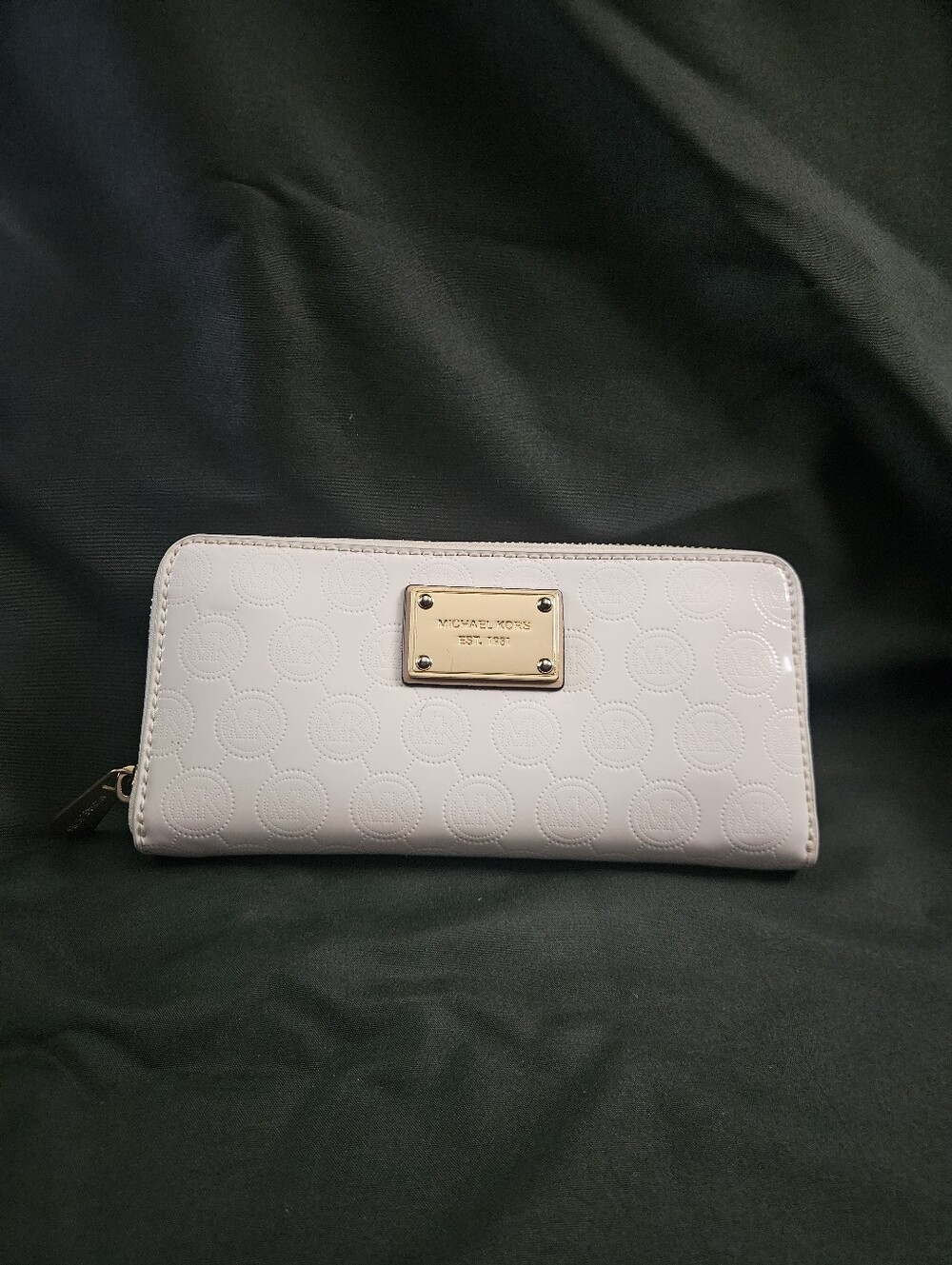 Michael Kors White Patent Leather Zip-Around Wallet